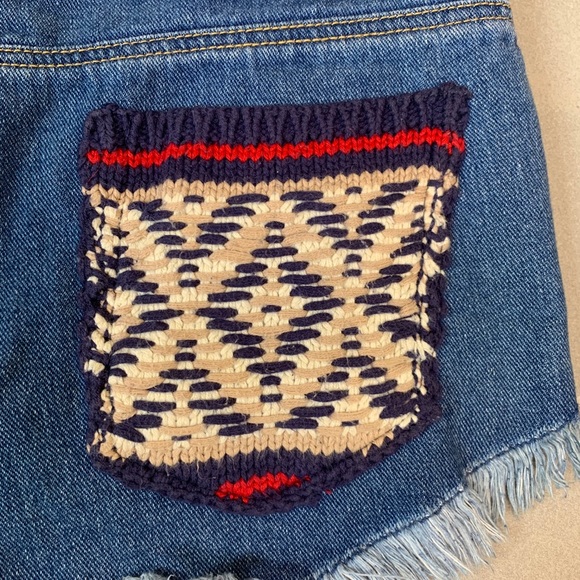 PS Erin Wasson Boho Cutoff Shorts Knit Pockets - Picture 3 of 9